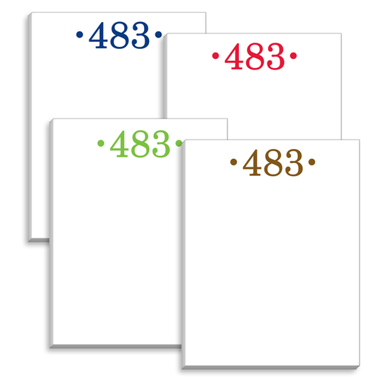 Colorful House Number Mini Notepad Set